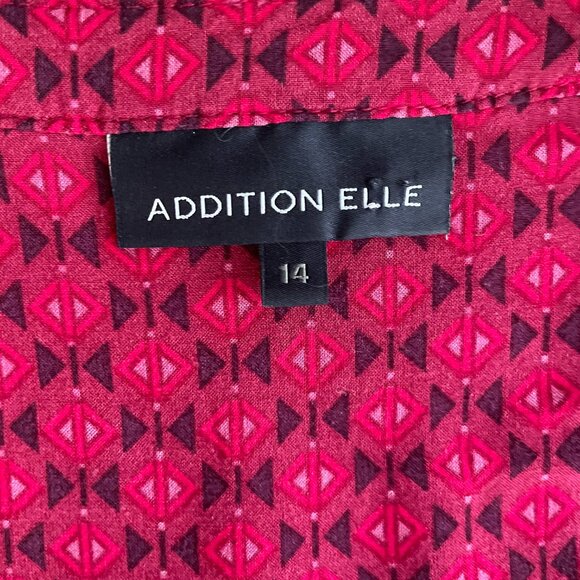 Addition Elle Deep Pink Long Sleeve Tunic Top Blouse-Size 14 - Picture 2 of 7